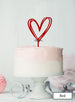 Multi Heart Wedding Valentine's Cake Topper Premium 3mm Acrylic Red