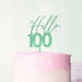 Hello 100 Frosted Green Cake Topper