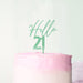 Hello 21 Frosted Green Cake Topper 