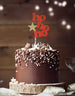 hohoho with Star Christmas Cake Topper Glitter Card Red and Gold