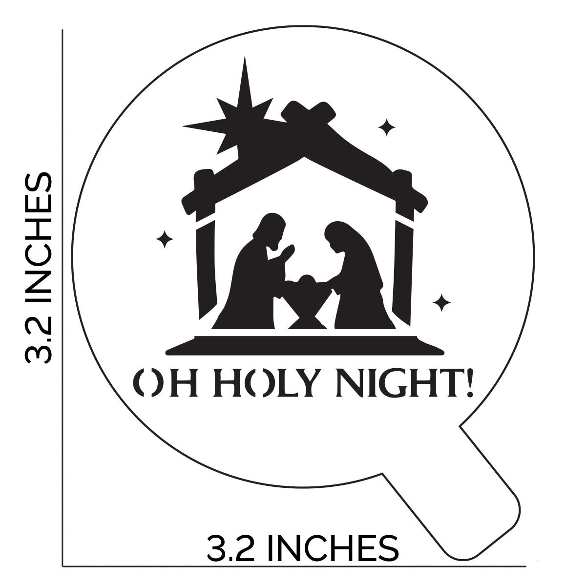 Holy Night Cupcake Stencil - Cupcake Size Design