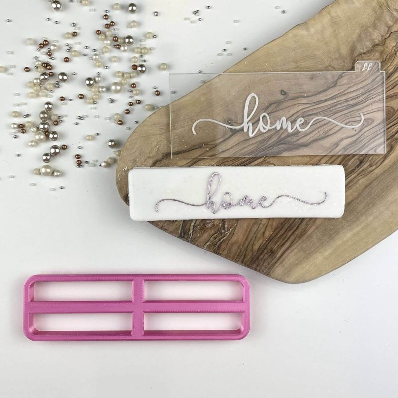 Home in Verity Font Cookie Cutter and Embosser