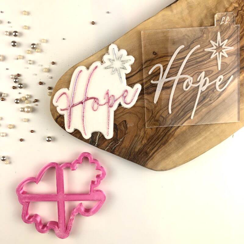 Hope Christmas Cookie Cutter and Embosser