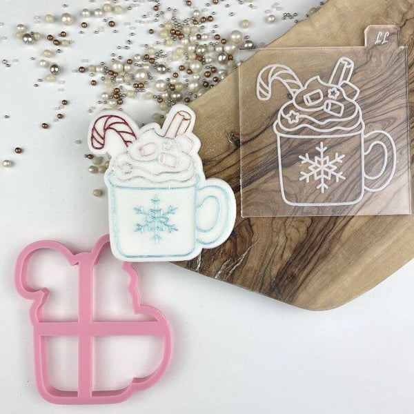 Cup of Hot Chocolate Christmas Cookie Cutter and Embosser by Luvelia