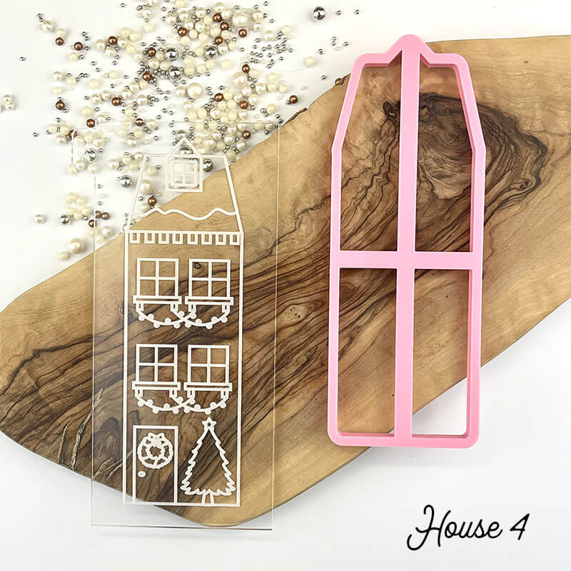 Christmas House Set Cookie Cutter and Embosser