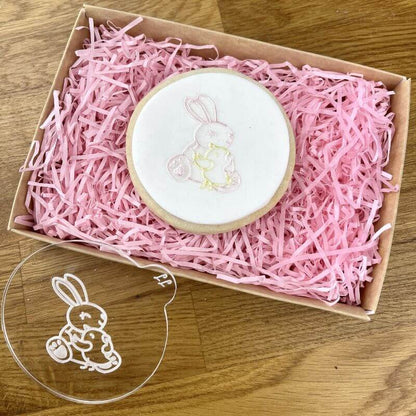 Hugging Easter Bunny and Chick Cookie Embosser