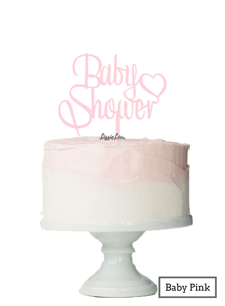 Boy with Heart Baby Shower Cake Topper Premium 3mm Acrylic Baby Pink