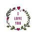 I Love You in Floral Heart Circle Valentine's Cookie Cutter