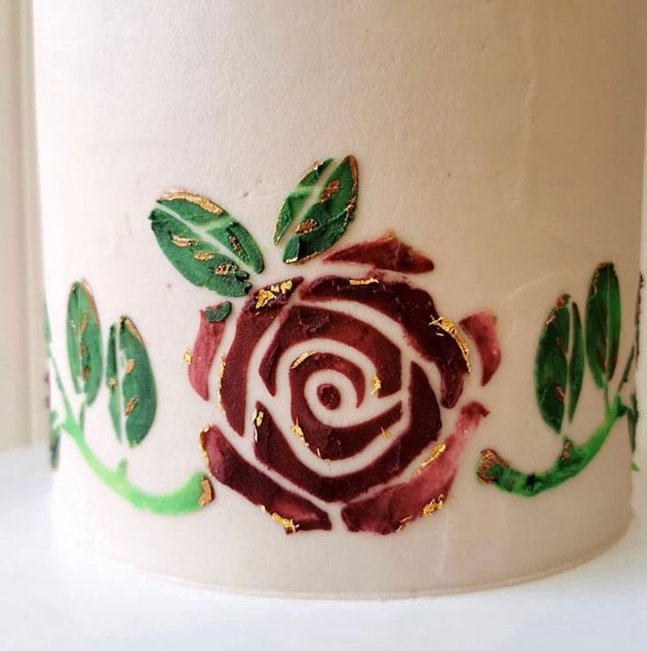 The Wild Rose Cake Stencil - Border Design