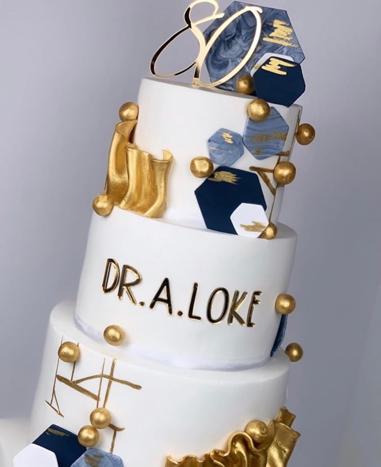 Henry Font Style Name Cake Motif Premium 3mm Acrylic or Birch Wood