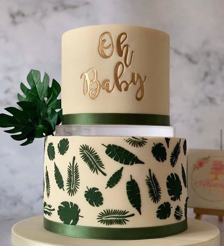 Truly Tropical Cake Stencil - Full Size Design