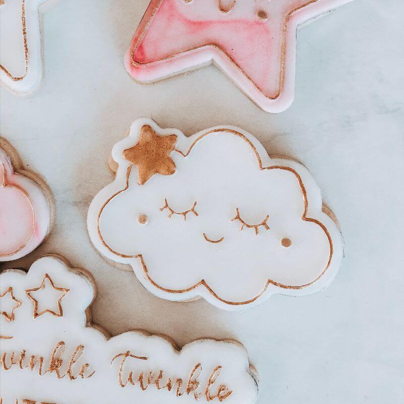 Cute Cloud Baby Shower Cookie Cutter and Embosser