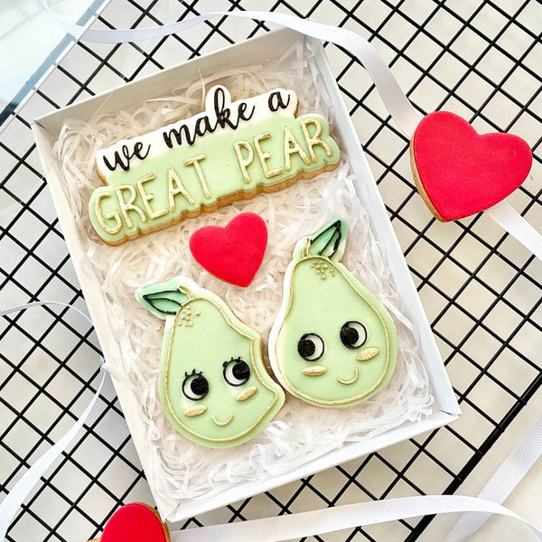 We Make A Great Pear Valentine's Cookie Cutters and Embossers