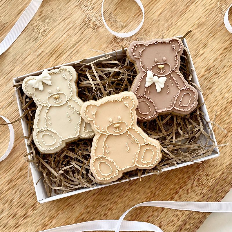 Fluffy Sitting Teddy Bear Cookie Cutter and Embosser