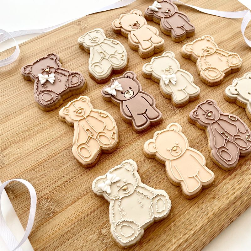 Fluffy Sitting Teddy Bear Cookie Cutter and Embosser