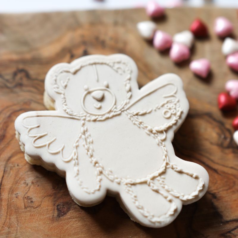 Fluffy Cupid Teddy Valentine's Cookie Cutter and Embosser