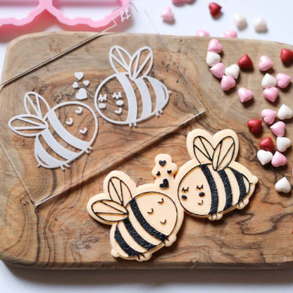 Two Bees In Love Valentine's Cookie Cutter and Embosser