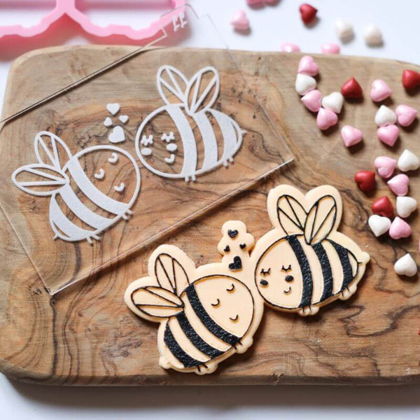 Two Bees In Love Valentine's Cookie Cutter and Embosser