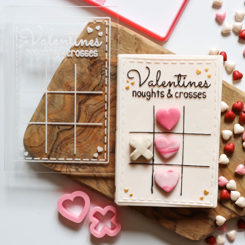 Valentine's Kisses and Crosses Set Cookie Cutter and Embosser