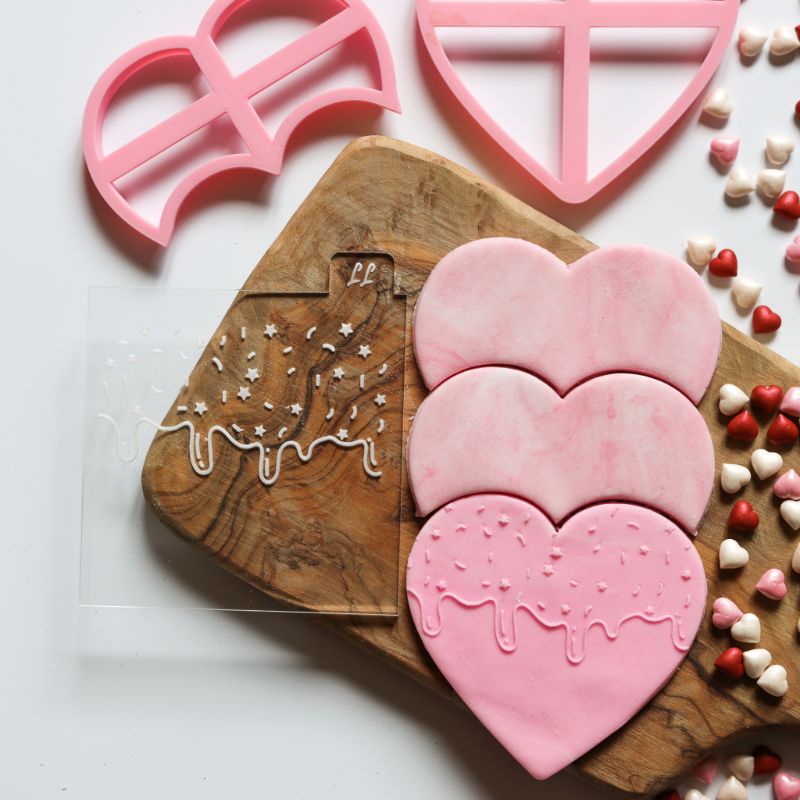 Love Heart Doughnut Set Valentine's Cookie Cutters and Embosser