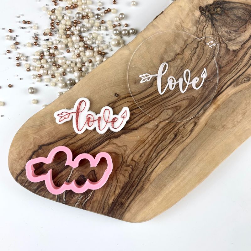 Mini Love with Arrow and Heart Valentine's Cookie Cutter and Embosser