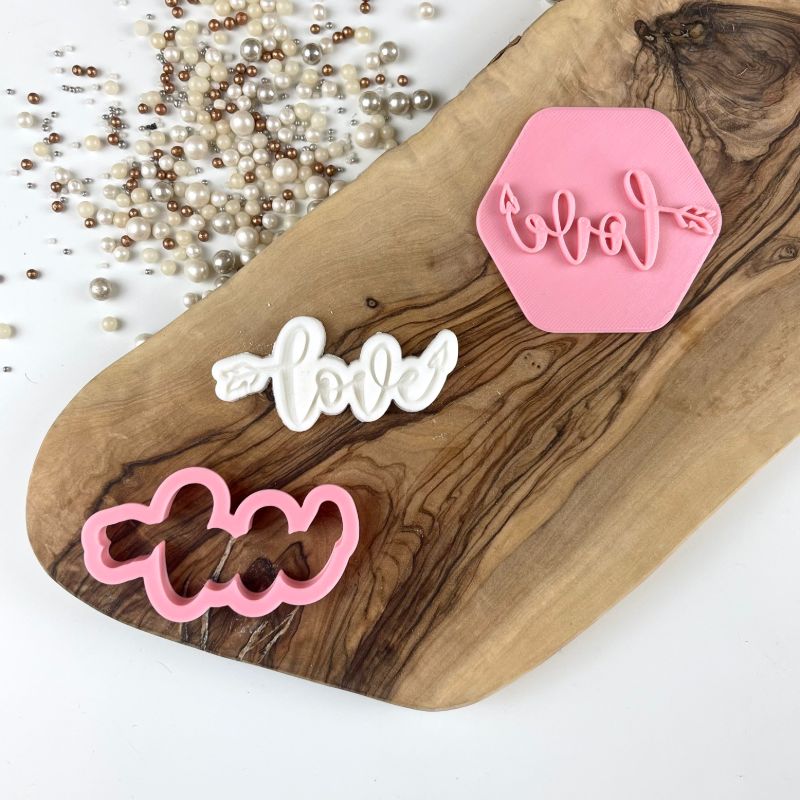 Mini Love with Arrow and Heart Valentine's Cookie Cutter and Stamp