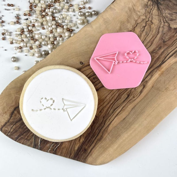 Paper Aeroplane with Heart Valentine's Cookie Stamp