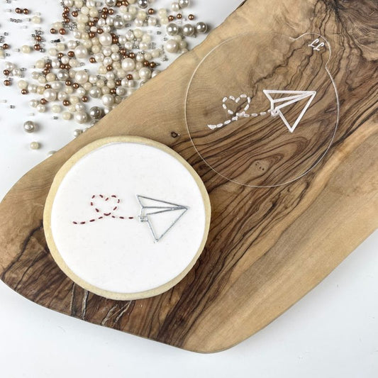 Paper Aeroplane with Heart Valentine's Cookie Embosser