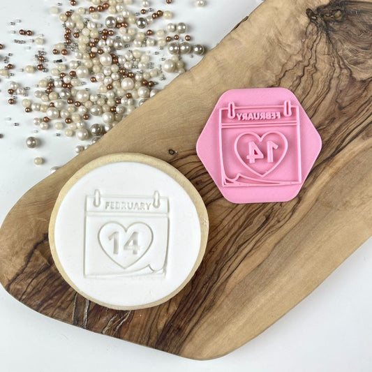 February 14th Calendar Valentine's Cookie Stamp