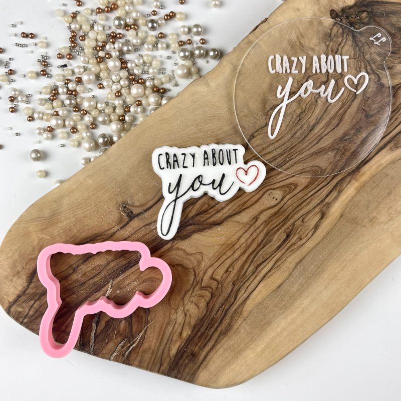Mini Crazy About You Valentine's Cookie Cutter and Embosser