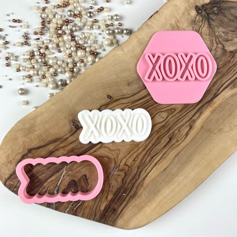 Mini Kisses and Hugs XOXO Valentine's Cookie Cutter and Stamp