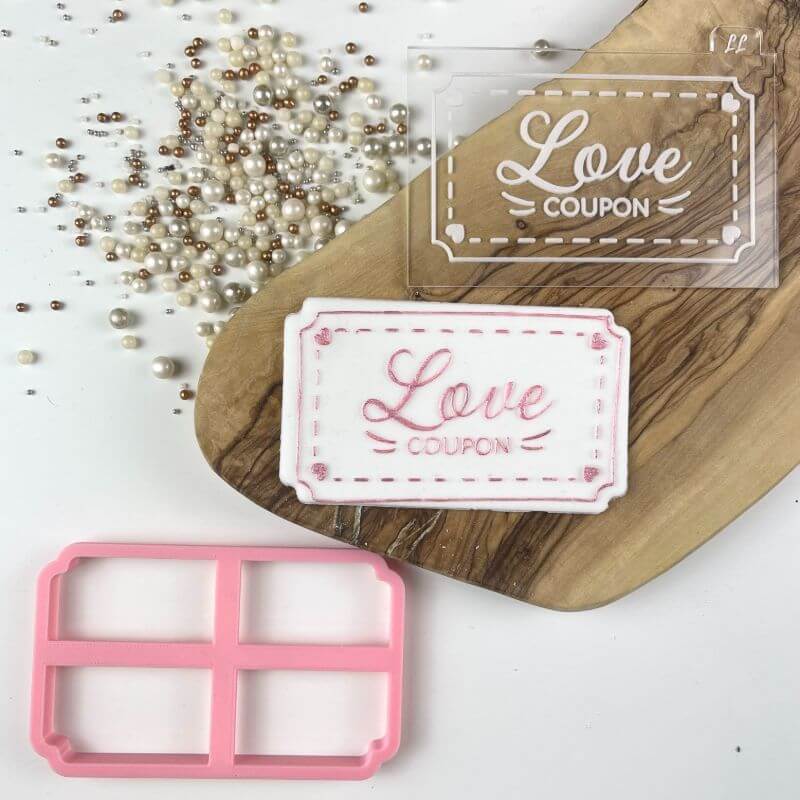 Love Coupon designed with A.Marie Cakery Valentine's Cookie Cutter and Embosser