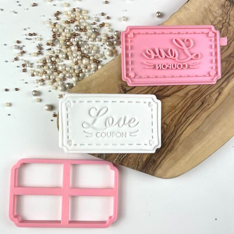 Love Coupon designed with A.Marie Cakery Valentine's Cookie Cutter and Stamp