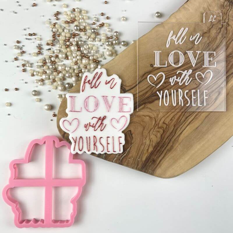 Fall in Love with Yourself Valentine's Cookie Cutter and Embosser