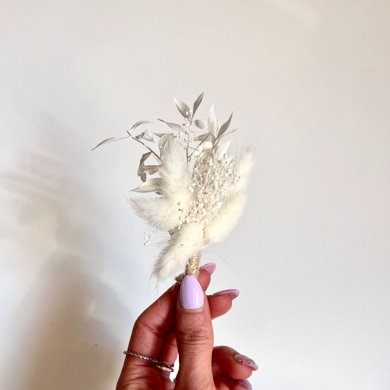 Mini Dried Flower Set for Cakes - White