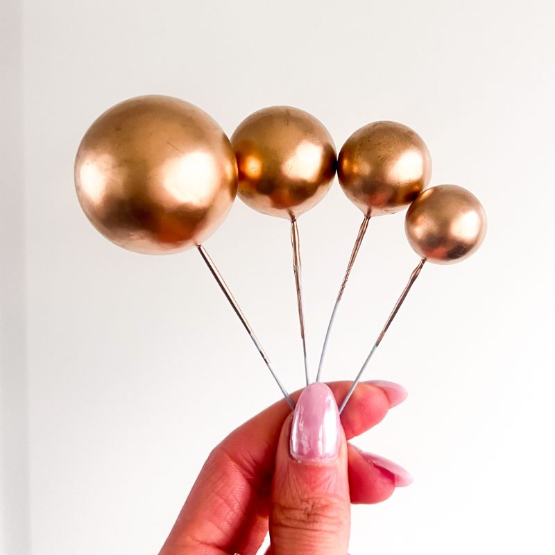 Cake Balls Set of 4 - Metallic Gold