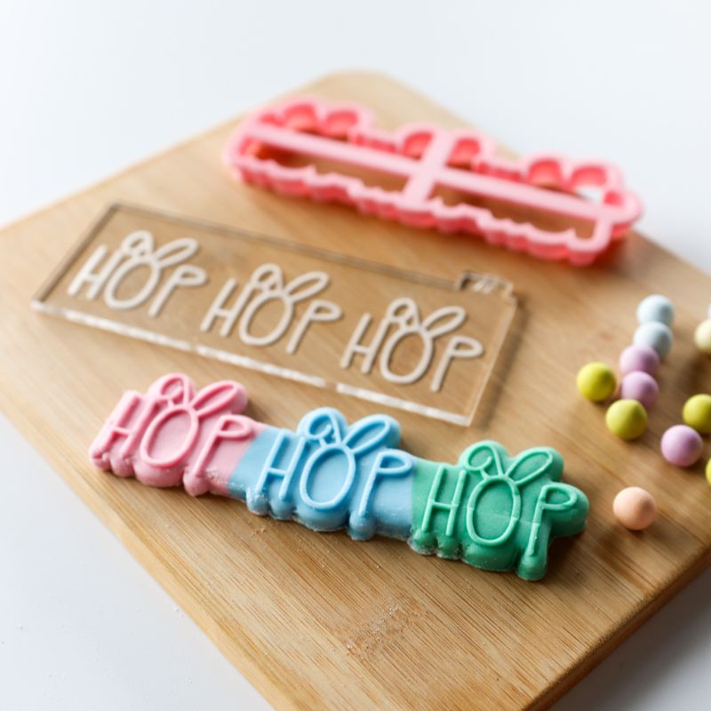 Hop Hop Hop with Rabbit Ears Easter Cookie Cutter and Embosser