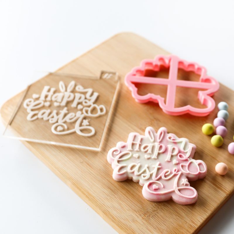 Happy Easter Style 3 Cookie Cutter and Embosser