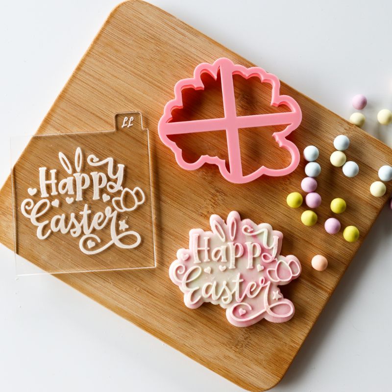Happy Easter Style 3 Cookie Cutter and Embosser