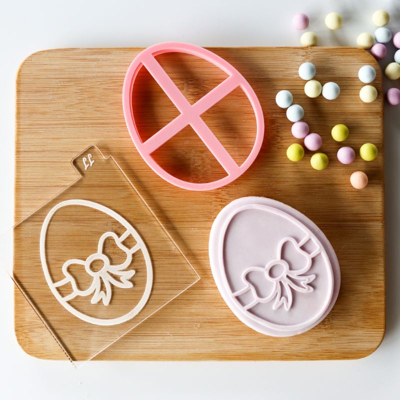 Easter Egg with Bow Cookie Cutter and Embosser