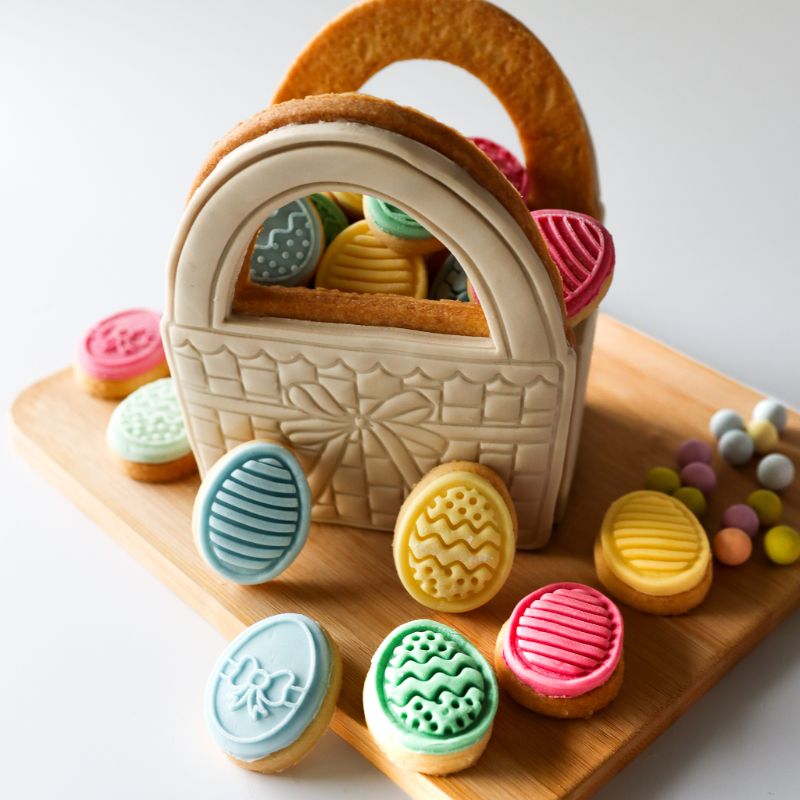 3D Easter Egg Basket Set Cookie Cutter and Stamps