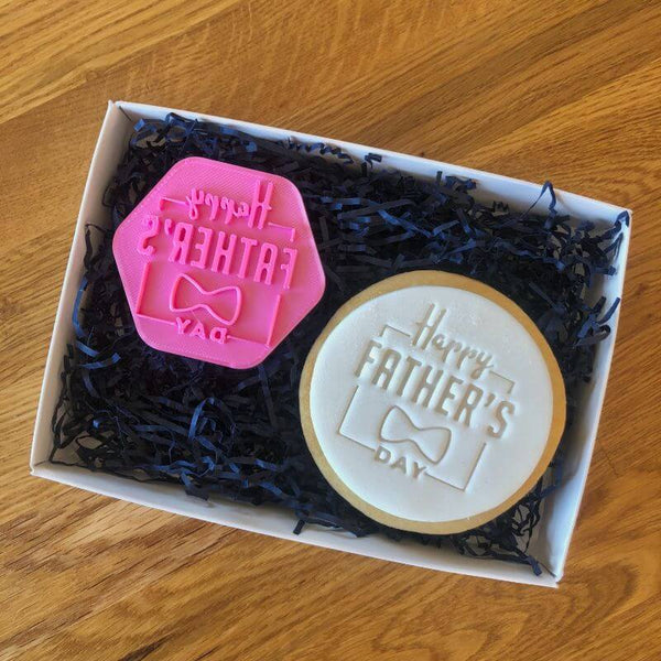 Happy Father's Day Style 2 with Bow Tie Cookie Stamp
