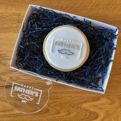 Happy Father's Day with Moustache Style 3 Cookie Embosser