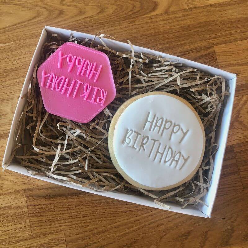 Happy Birthday Sunny Font Cookie Stamp