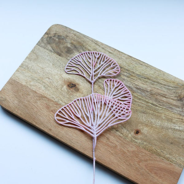 Artificial Ginkgo Biloba Skeleton Leaves - Lemonade Pink