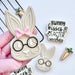 Rabbit with Glasses and bow Easter Cookie Cutter and Embosser