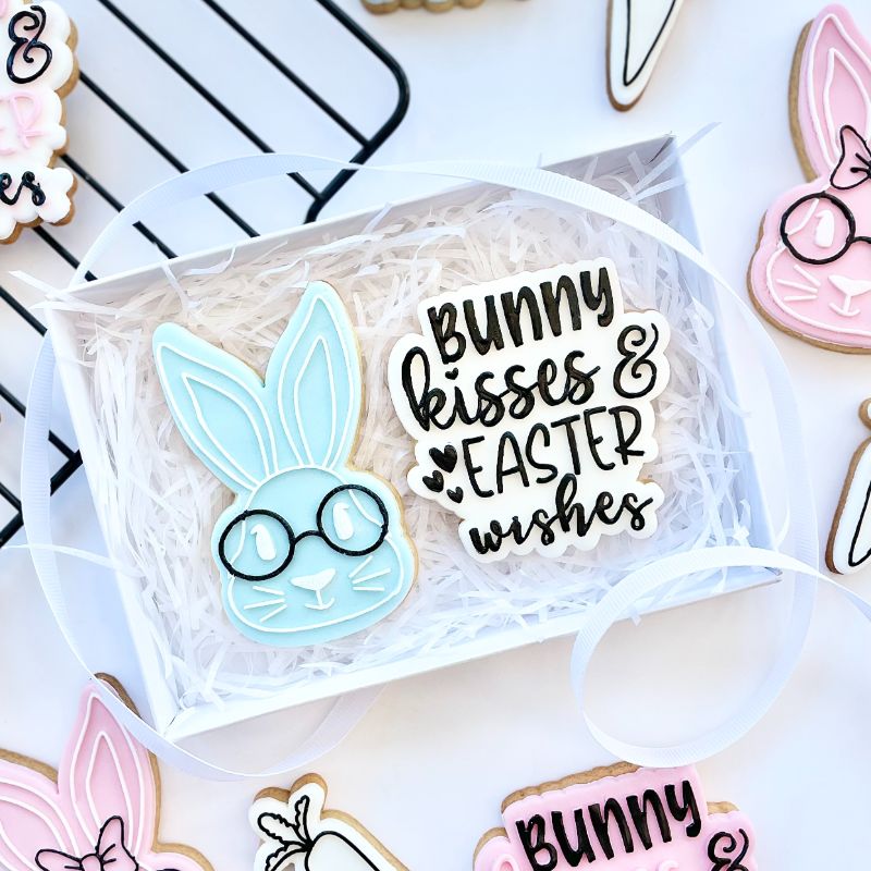 Rabbit with Glasses Easter Cookie Cutter and Embosser