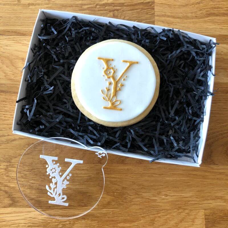 Wedding Floral Initial Letter A-Z Style Cookie Embosser