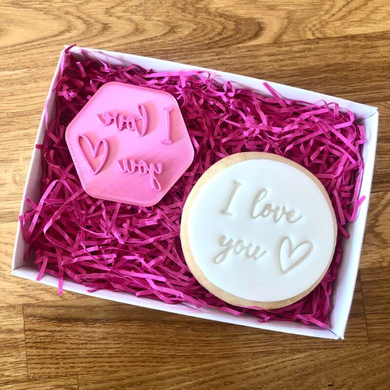 I Love You with Heart Cookie Stamp