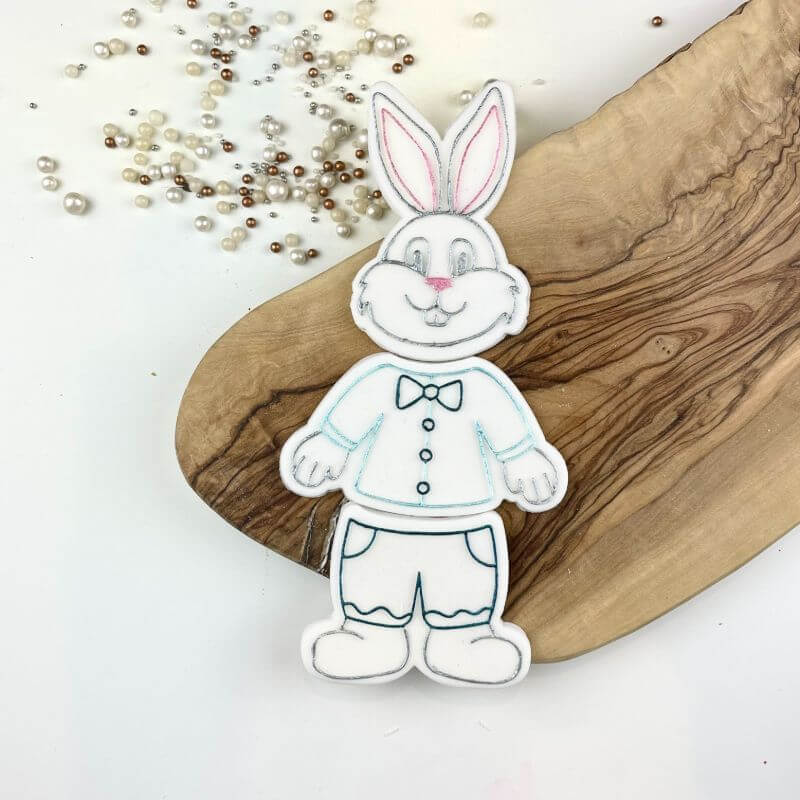 Rabbit Puzzle Set of 3 Easter Cookie Cutter and Embosser